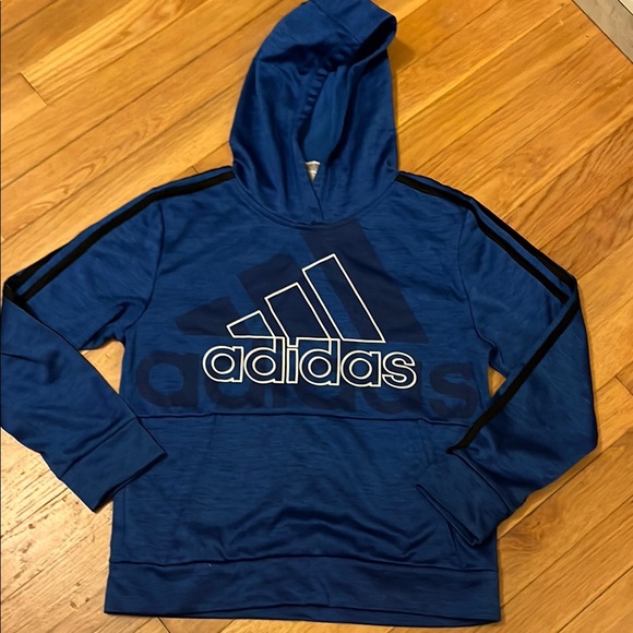 Adidas Blue Kids Hoodie M 10/12 - Picture 1 of 5